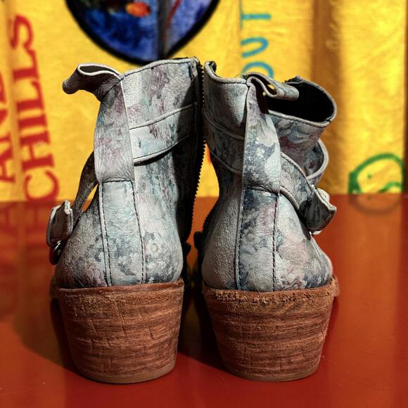 Free People Floral Ankle Boots with Strap Details - Picture 5 of 9